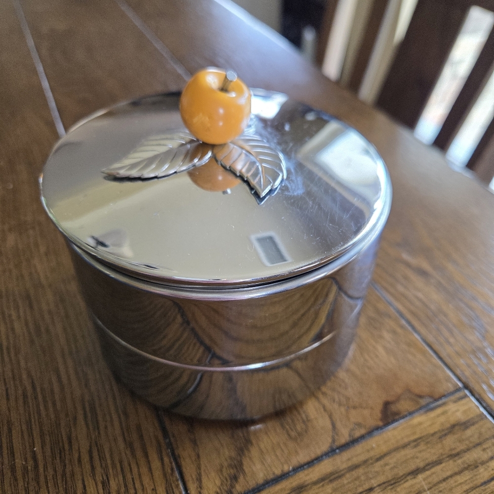 Chase Chrome Art Deco Era Stacking Set With Bakelite Apple Finial